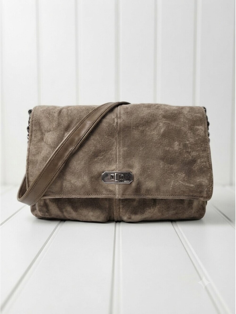 Y2K COACH Chelsea Large Suede Pocket Flap Shoulder Bag